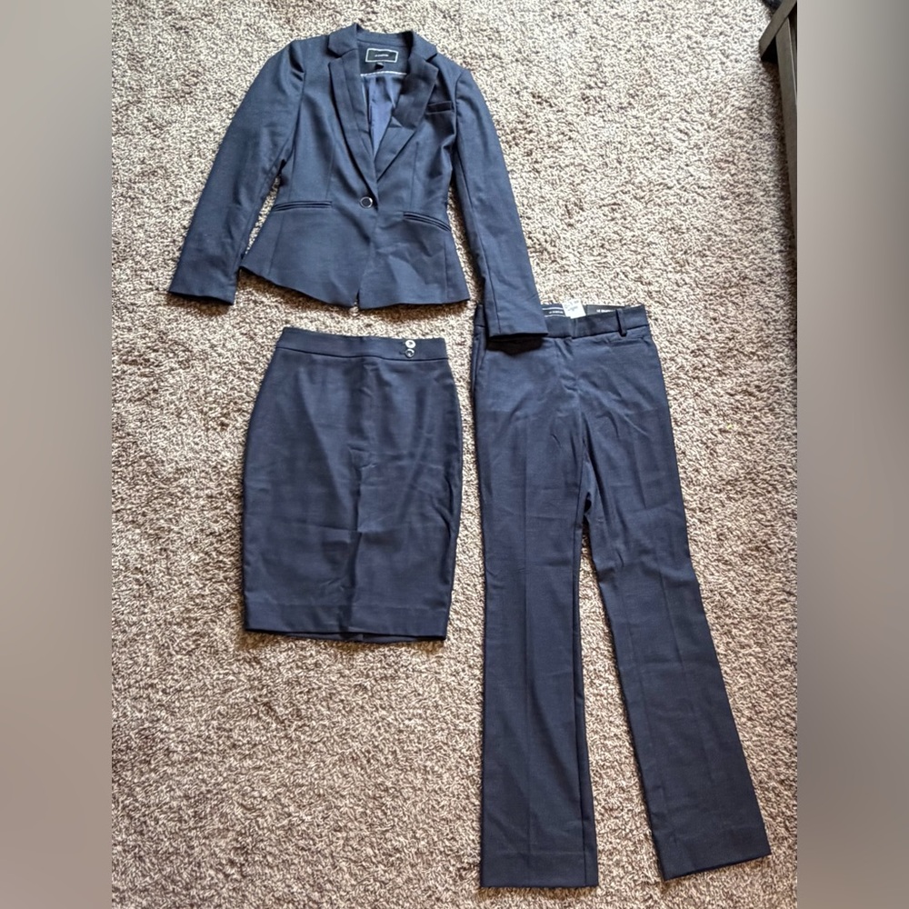 Le Chateau 3-Piece Suit Set (Blazer + Skirt + Pants) – Size 00 / XXS – NWT Pants